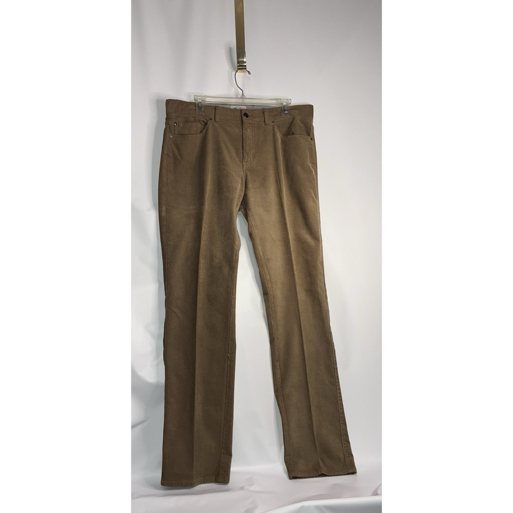 Peter Millar Men's‎ Corduroy Brown Sz 35 Cotton Crown Crafted Straight Leg Pants